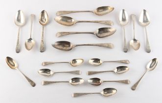 Property of a gentleman - a quantity of Georgian Old English pattern silver flatware,