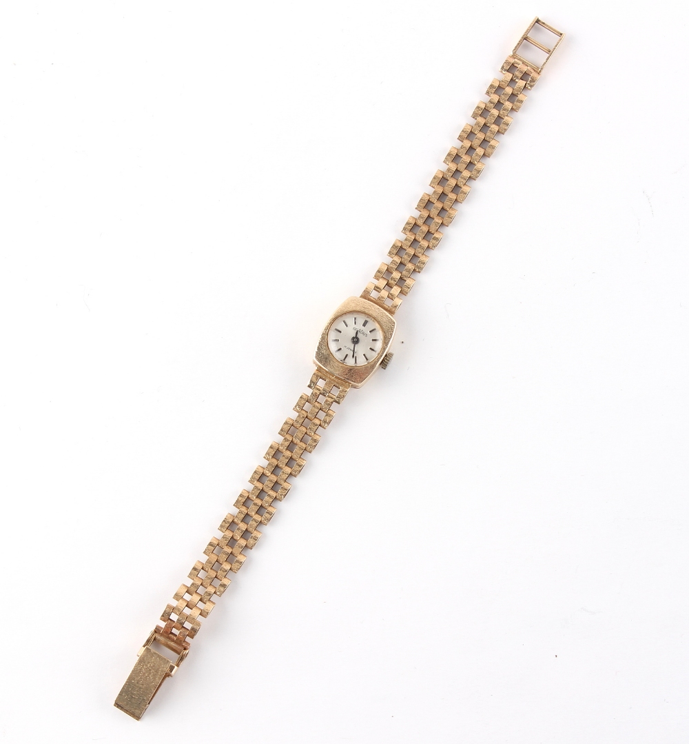 Property of a deceased estate - a lady's Gradus 9ct yellow gold cased wristwatch on 9ct gold