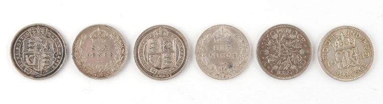 Property of a deceased estate - a coin collection - sixpences - 1817 King George III, two 1887 Queen