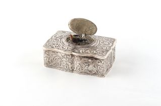 Property of a lady - a late 19th century German 925 grade silver automaton singing bird box, in the