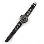 Property of a gentleman - a gentleman's Swiss Dixi black dial chronograph wristwatch, manual wind,