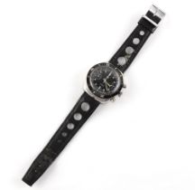 Property of a gentleman - a gentleman's Swiss Dixi black dial chronograph wristwatch, manual wind,