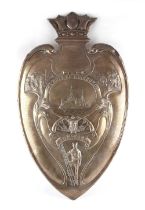 Property of a gentleman - naval interest - 1911 Watts Naval School silver shield, presented by Sir