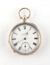 The Henry & Tricia Byrom Collection - a Swiss 800 grade silver open faced pocket watch, key wind,