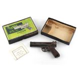 Property of a lady - a boxed Webley & Scott 'Senior' .177 air pistol, small section of bakelite grip