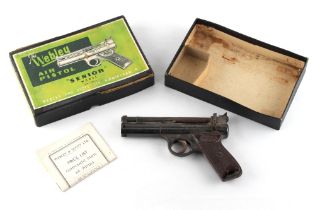 Property of a lady - a boxed Webley & Scott 'Senior' .177 air pistol, small section of bakelite grip