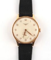 Property of a gentleman - a gentleman's Longines 18ct gold cased wristwatch, with 17-jewel movement,