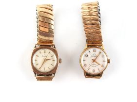 Property of a lady - a gentleman's Mondaine gold plated wristwatch, with 17-jewel movement, on