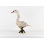 Property of a lady - Jennie Hale (British, contemporary) - a large raku pottery model of a Swan,
