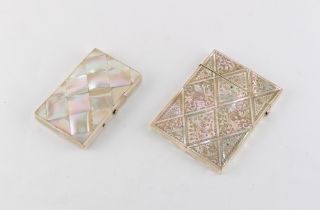 Property of a lady - two Victorian mother-of-pearl visiting card cases, the smaller purse form