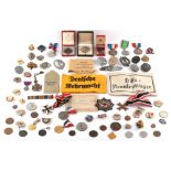 Property of a lady - a quantity of medals, badges, etc. including German military Third Reich Second