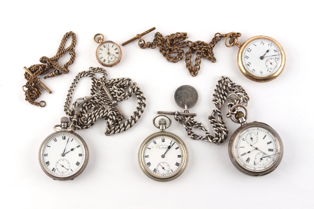 Property of a lady - an early 20th century 9ct gold cased keyless wind fob watch, 26mm diameter,