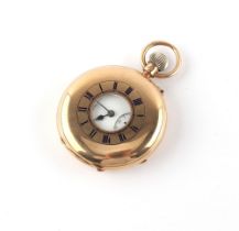 Property of a gentleman - a 9ct gold half hunter cased pocket watch, by J.W. Benson, London, keyless