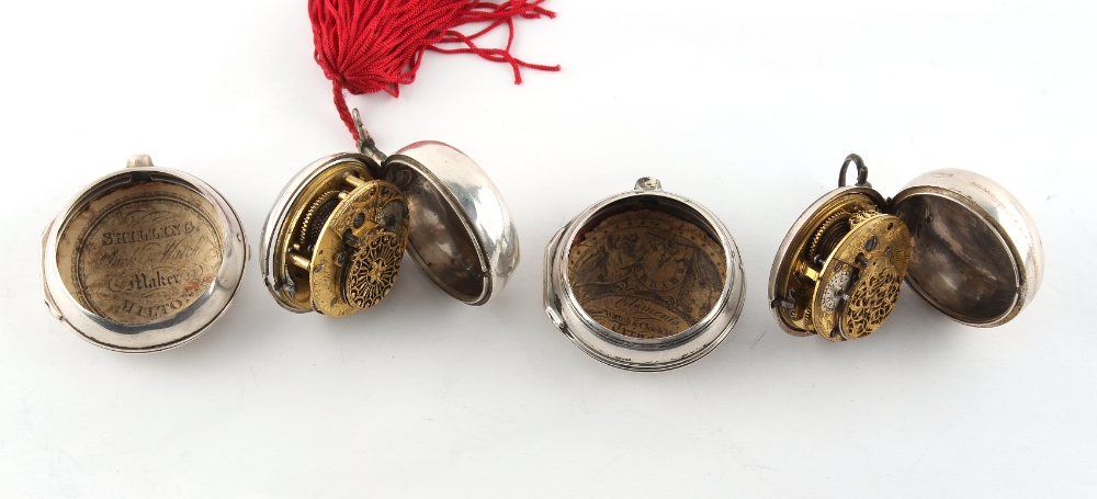 The Henry & Tricia Byrom Collection - a George III silver pair cased pocket watch, the verge - Image 3 of 3