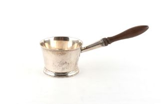 Property of a gentleman - a George III silver brandy warmer, with turned wood handle, John Emes,