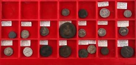 Property of a deceased estate - a coin collection - nineteen Roman coins including a Republic silver