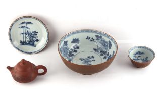Property of a lady - a Chinese Nanking Cargo blue & white Batavian ware bowl, Qianlong period, circa