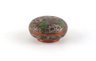Property of a lady - a 19th century Chinese champleve cloisonne bun shaped box, decorated with