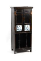 Property of a lady - a late Victorian Aesthetic Movement ebonised music cabinet, with tile inset