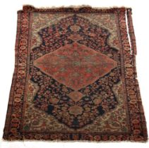 Property of a gentleman - a very finely woven antique Isfahan or Senneh rug, 19th century or