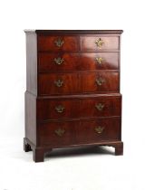 Property of a lady - an 18th century George III mahogany two-part chest-on-chest or tallboy, of good