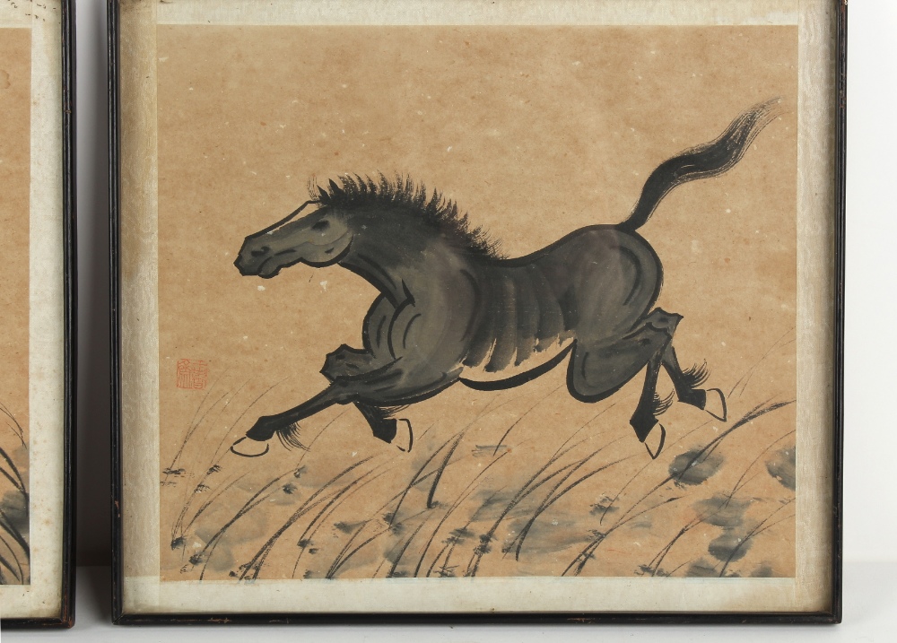Property of a gentleman - a set of three early / mid 20th century Chinese ink & grey wash - Image 6 of 7