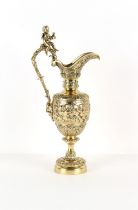 Property of a gentleman - a large late 19th century polished bronze model of a Bacchanalian ewer,