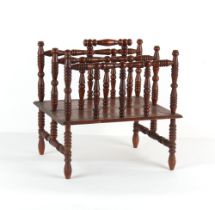 Property of a lady - a late 19th / early 20th century stained wood two-section canterbury or
