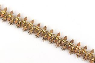 Property of a lady - a Victorian unmarked gilt (some parts test as 9ct gold) fancy link necklace,