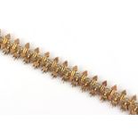 Property of a lady - a Victorian unmarked gilt (some parts test as 9ct gold) fancy link necklace,