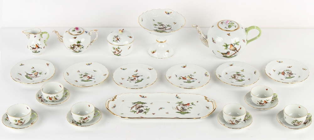 Property of a gentleman - a Herend 'Rothschild Birds' pattern twenty-four piece tea set, for six