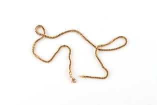 Property of a lady - an 18ct yellow gold feather link chain necklace, 17ins. (43cms.) long,