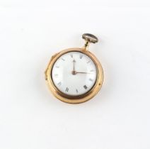 The Henry & Tricia Byrom Collection - a George III gilt pair cased pocket watch, the verge fusee