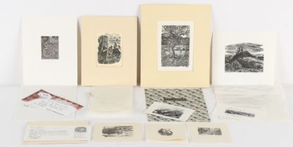 Property of a gentleman of title - six unframed woodcuts including examples by Yvonne Skargon (