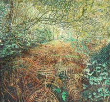 Property of a lady - Charles Sanderson (British, b.1949) - 'AUTUMN FERNS' - oil on canvas, 28 by