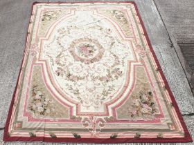 Property of a lady - an Aubusson style hand-knotted wool needlepoint carpet, approximately 166 by