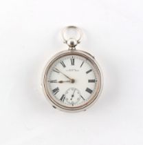 The Henry & Tricia Byrom Collection - a late 19th century silver open faced pocket watch with