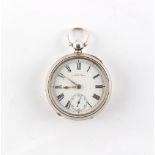 The Henry & Tricia Byrom Collection - a late 19th century silver open faced pocket watch with