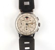 Property of a lady - a gentleman's Universal Tri-Compax chronograph wristwatch, circa 1950, with