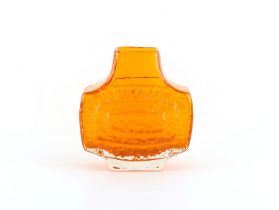 Property of a gentleman - a Whitefriars tangerine glass 'TV' vase, designed by Geoffrey Baxter, 6.