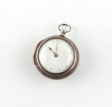 The Henry & Tricia Byrom Collection - an early George III silver pair cased pocket watch, the