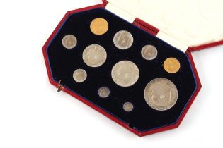 Property of a gentleman - a 1902 Edward VII Specimen Coins set, comprising 11 coins, from gold