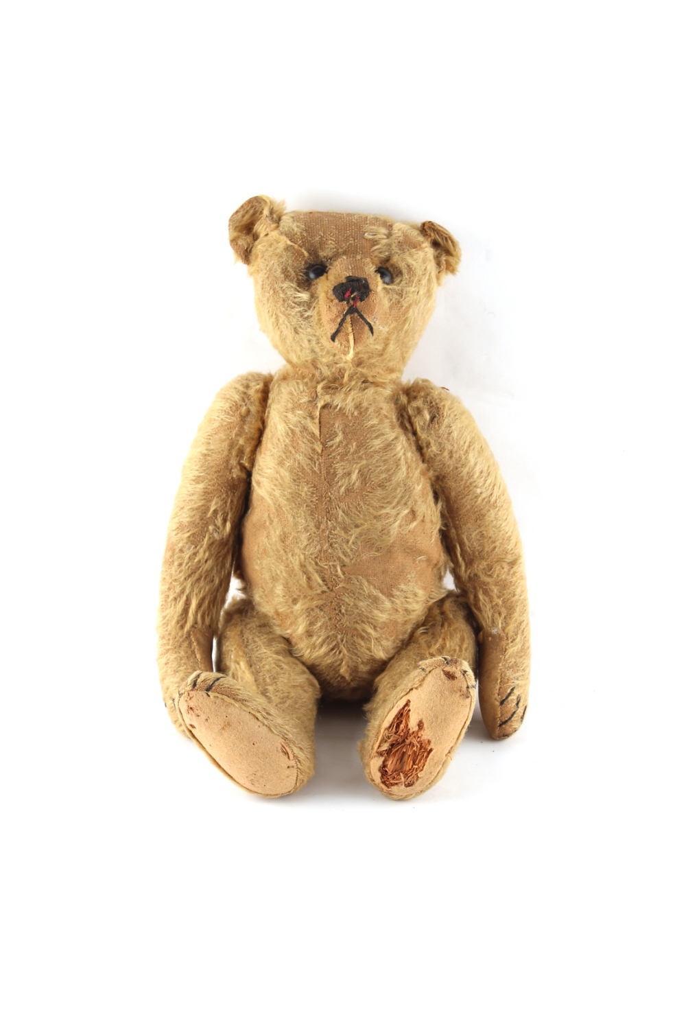 Property of a lady - an early 20th century teddy bear, circa 1905, with worn mohair, long muzzle & - Image 2 of 3