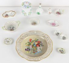 Property of a gentleman - a large Herend porcelain wall plate, decorated with flowers & fruit, 13.