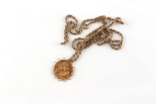 Property of a lady - a 1925 George V gold full sovereign, South Africa mint, in 9ct gold pendant