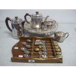 A Presentation Plated Three Piece Tea Set, "Presented to J Lomas by the Directors of Arthur