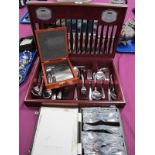 A c.1990's Viners Canteen of Plated Cutlery, in original fitted case; together with a cased set of