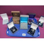 Modern "925" and Other Pendants on Chains, boxed :- One Tray