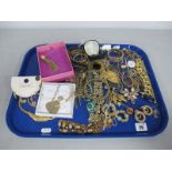 A Collection of Modern Gilt Coloured Costume Jewellery, including chains, bracelets, rings, bangles,