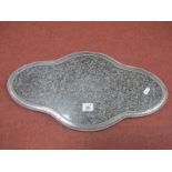 A Decorative XIX Century Plated Stand, with shaped granite panel (cracked), within textured and